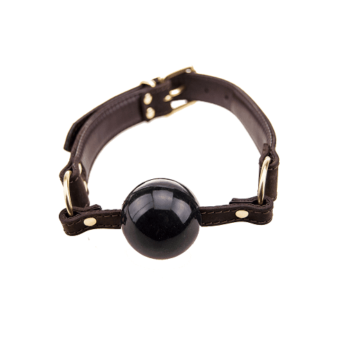 Luxurious Nubuck Leather Solid Ball Gag with soft padding designed for comfort and adjustable strap circumference.