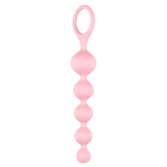 Satisfyer Love Beads in a chic arrangement, highlighting the ascending structure and rounded tips for enhanced pleasure during sensual exploration.