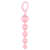 Satisfyer Love Beads in a chic arrangement, highlighting the ascending structure and rounded tips for enhanced pleasure during sensual exploration.