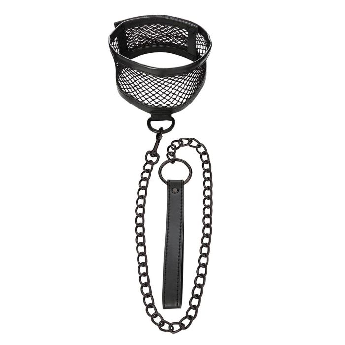 S&M Fishnet Collar & Leash Bondage Set