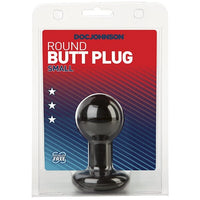 Thumbnail for Doc Johnson Round Butt Plug Black Small