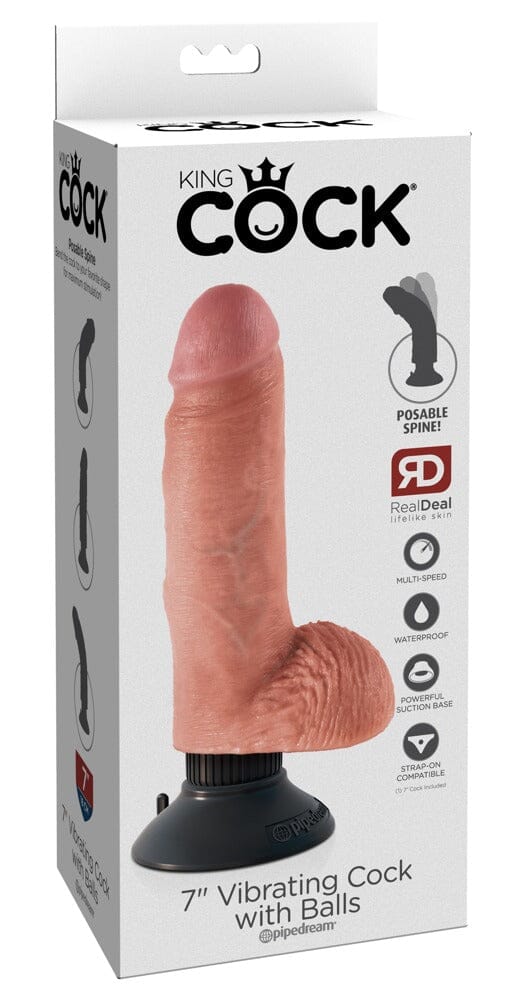 King Cock 7" Vibrating Cock With Balls