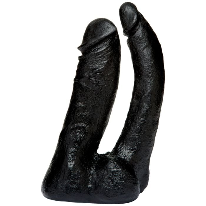 Elegant presentation of the Doc Johnson Vac U Lock CodeBlack The Naturals Double Penetrator ideal for simultaneous stimulation.