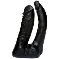 Elegant presentation of the Doc Johnson Vac U Lock CodeBlack The Naturals Double Penetrator ideal for simultaneous stimulation.