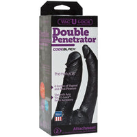 Opulent close-up of the Doc Johnson Vac U Lock CodeBlack The Naturals Double Penetrator featuring body-safe materials and exquisite detail.