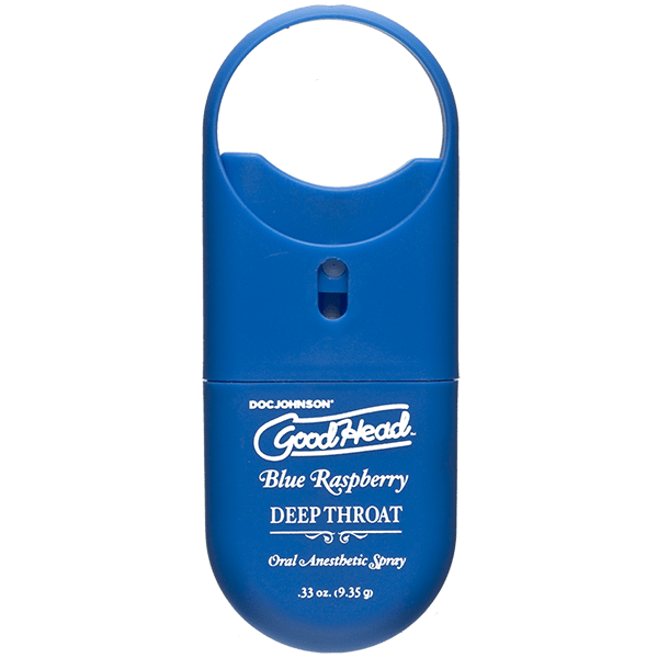 GoodHead Deep Throat Desensitizer Spray with fruity flavor and fresh breath, featuring numbing formula for enhanced comfort.