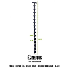 Sophisticated Brutus Beaded Chain Silicone Anal Beads featuring a durable hook for optimal control and exploration.
