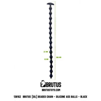 Sophisticated Brutus Beaded Chain Silicone Anal Beads featuring a durable hook for optimal control and exploration.
