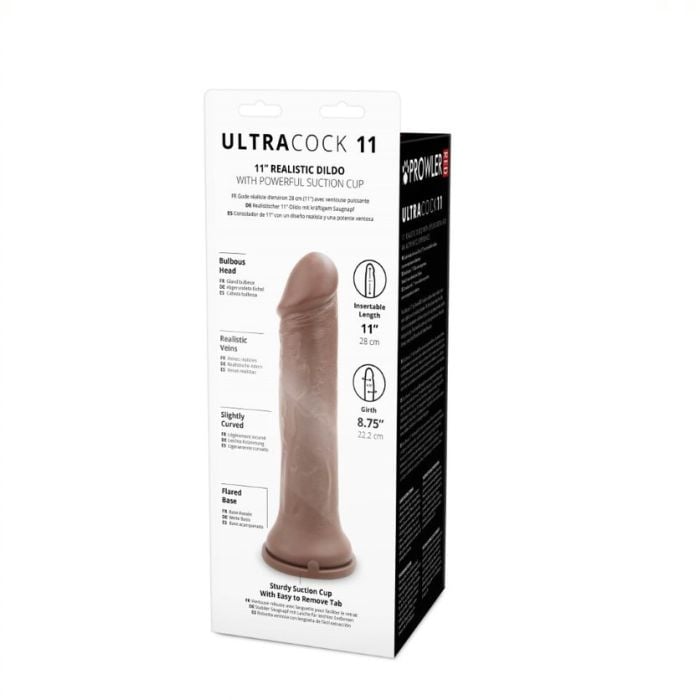 Prowler RED Ultra Cock 11 - Sophisticated 11 Inch Realistic Dildo that can also be used with a suitable harness for versatile pleasure.