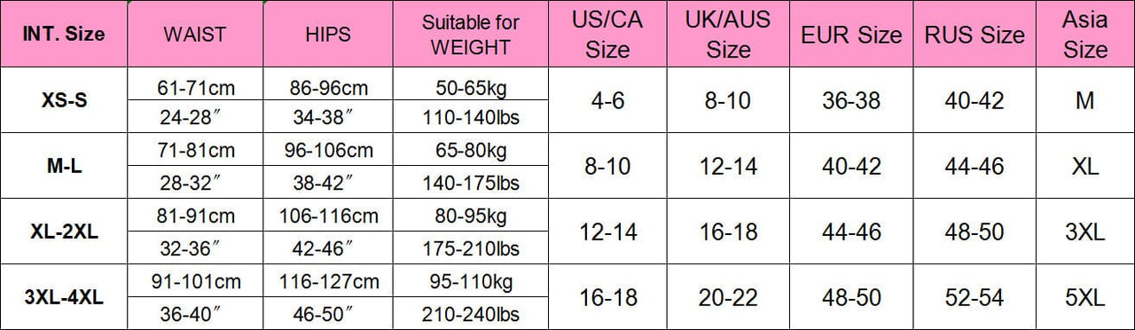 the size chart 