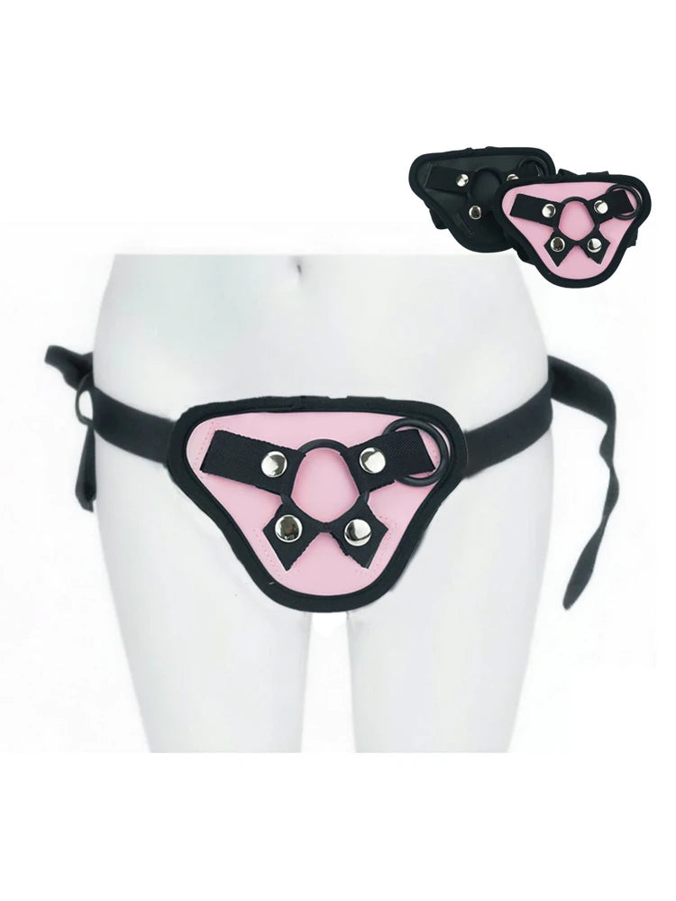 Pink Universal Strap-On Harness with Adjustable Straps & 2 O-Rings