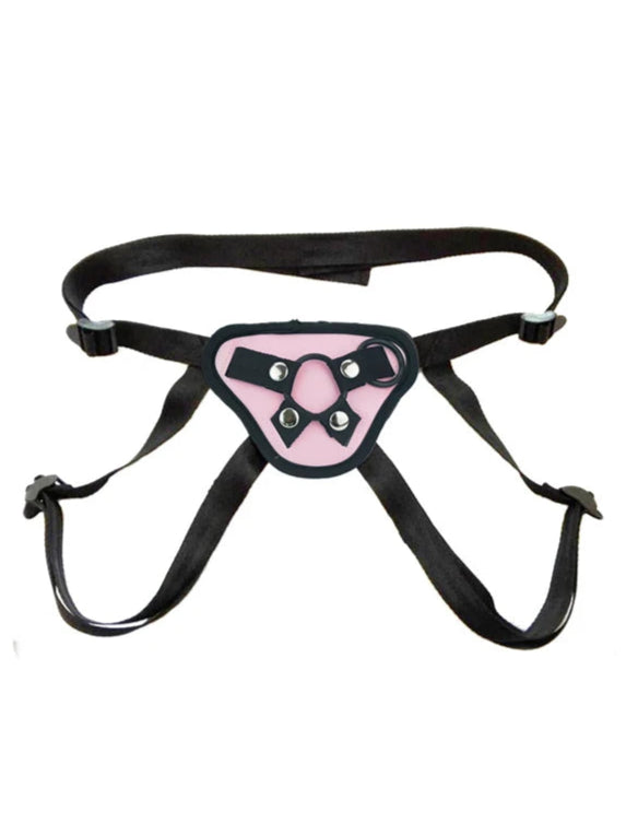 Pink Universal Strap-On Harness with Adjustable Straps & 2 O-Rings