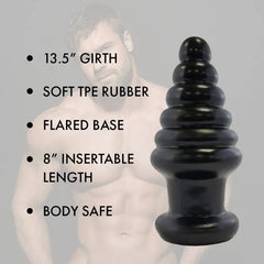 Prowler RED Twisted Tease Butt Plug Black, featuring a wide flared base for safety in luxurious anal exploration.