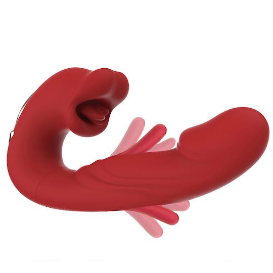 Red lip and tongue G-spot vibrator.