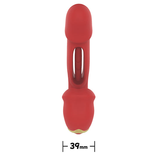 Red lip and tongue G-spot vibrator.