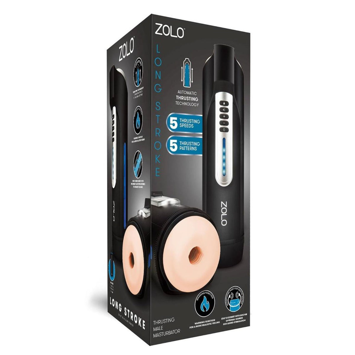 Zolo Long Stroke - Long Automatic Masturbator with Warming, Thrusting, and 10 Pleasure Functions