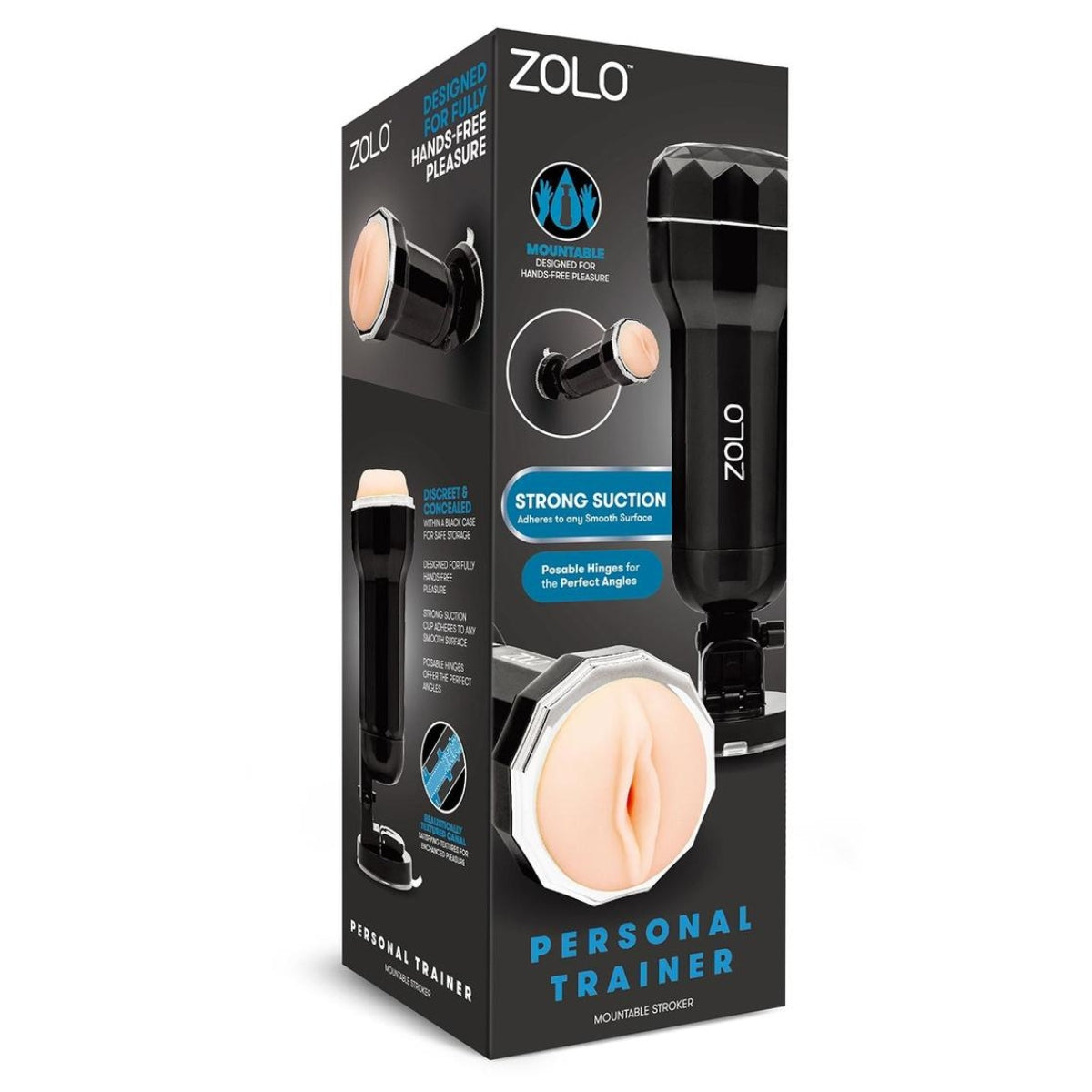 Zolo Original Mount Stroker - Discreet Hands-Free Design with Strong Suction Cup & Waterproof Features