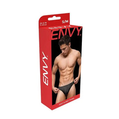Envy Sexy Slinky Thong – Black / Grey (S–M, M–L, L–XL)