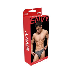 Envy Sexy Slinky Thong – Black / Grey (S–M, M–L, L–XL)