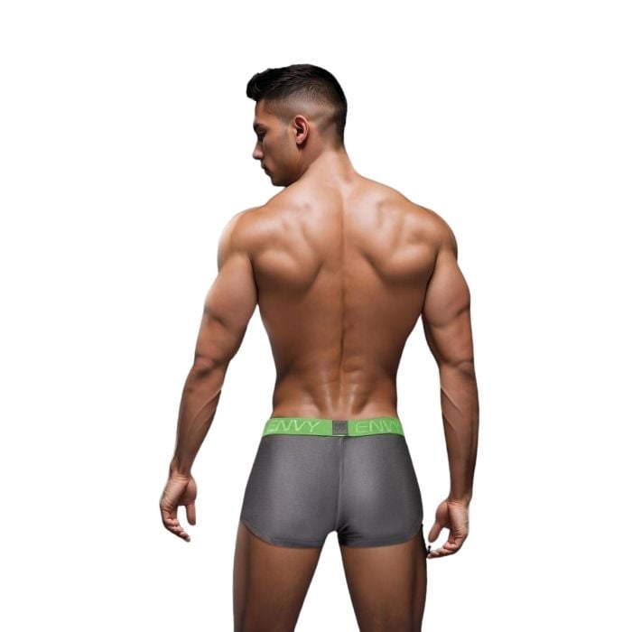 Envy men's metallic shimmer briefs with sexy, slinky fabric and snug fit, highlighting their shiny, form-fitting design.