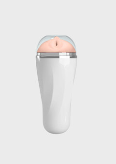 Luxurious Crazy Bull Trish Male Masturbator featuring a lifelike vaginal opening crafted from real feel superskin, encased in a pearlescent hard plastic design.