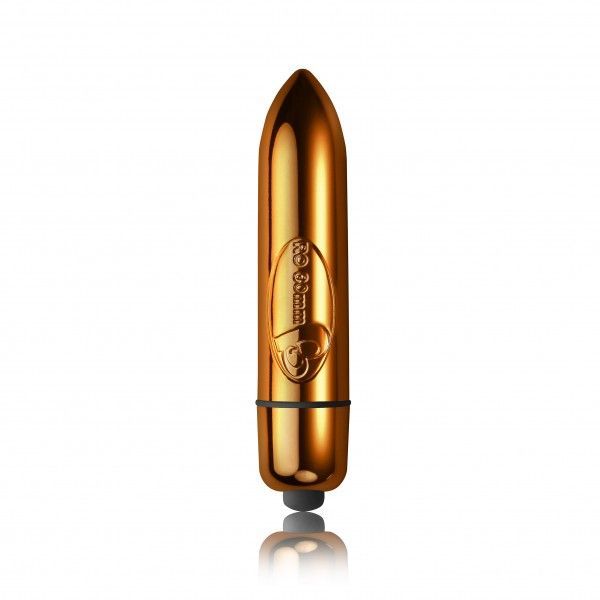 Rocks Off 80mm single speed bullet vibrator shown in black, compact design, part of the bullets and mini vibes collection.