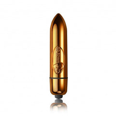 Rocks Off 80mm single speed bullet vibrator shown in black, compact design, part of the bullets and mini vibes collection.
