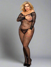 Thumbnail for a woman in a fishnet bodystocker posing for the camera