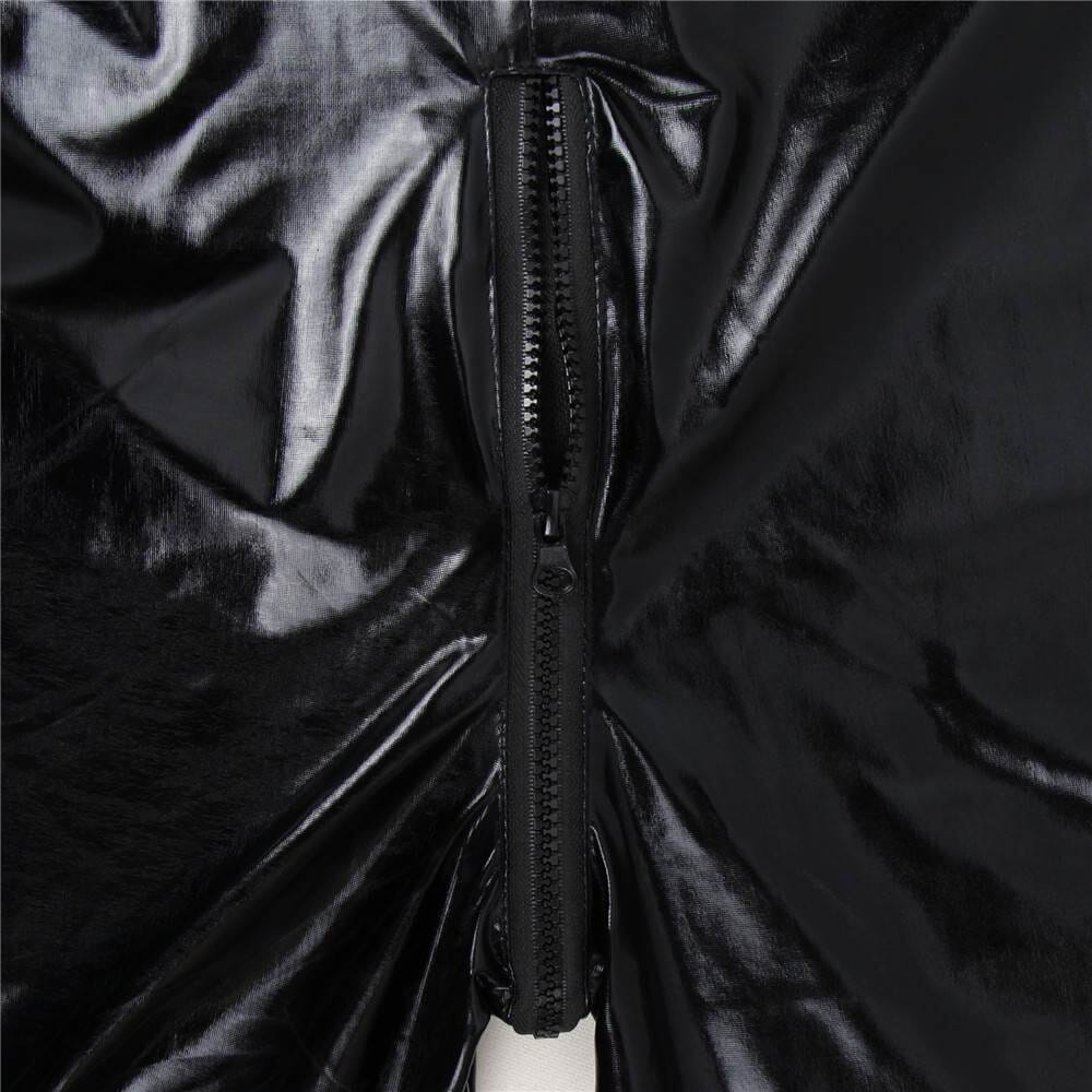 a close up of a black jacket with a zipper