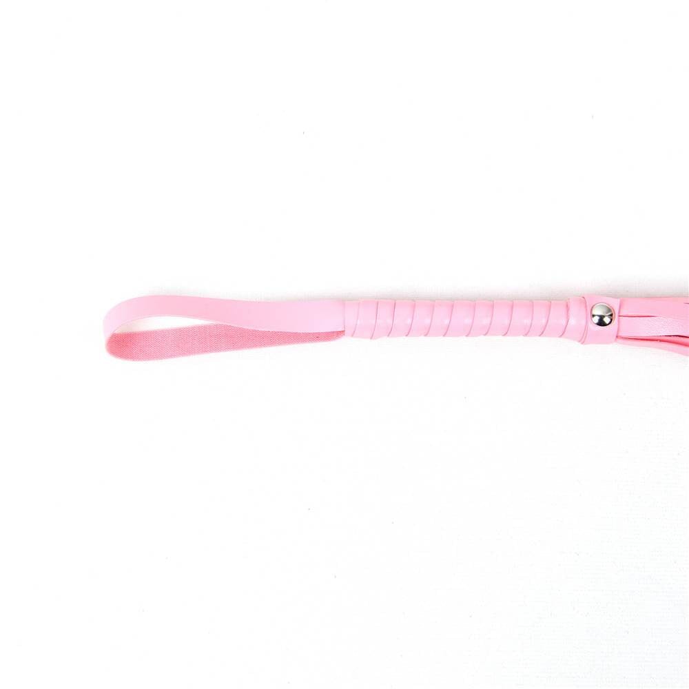 a pink handle on a white background