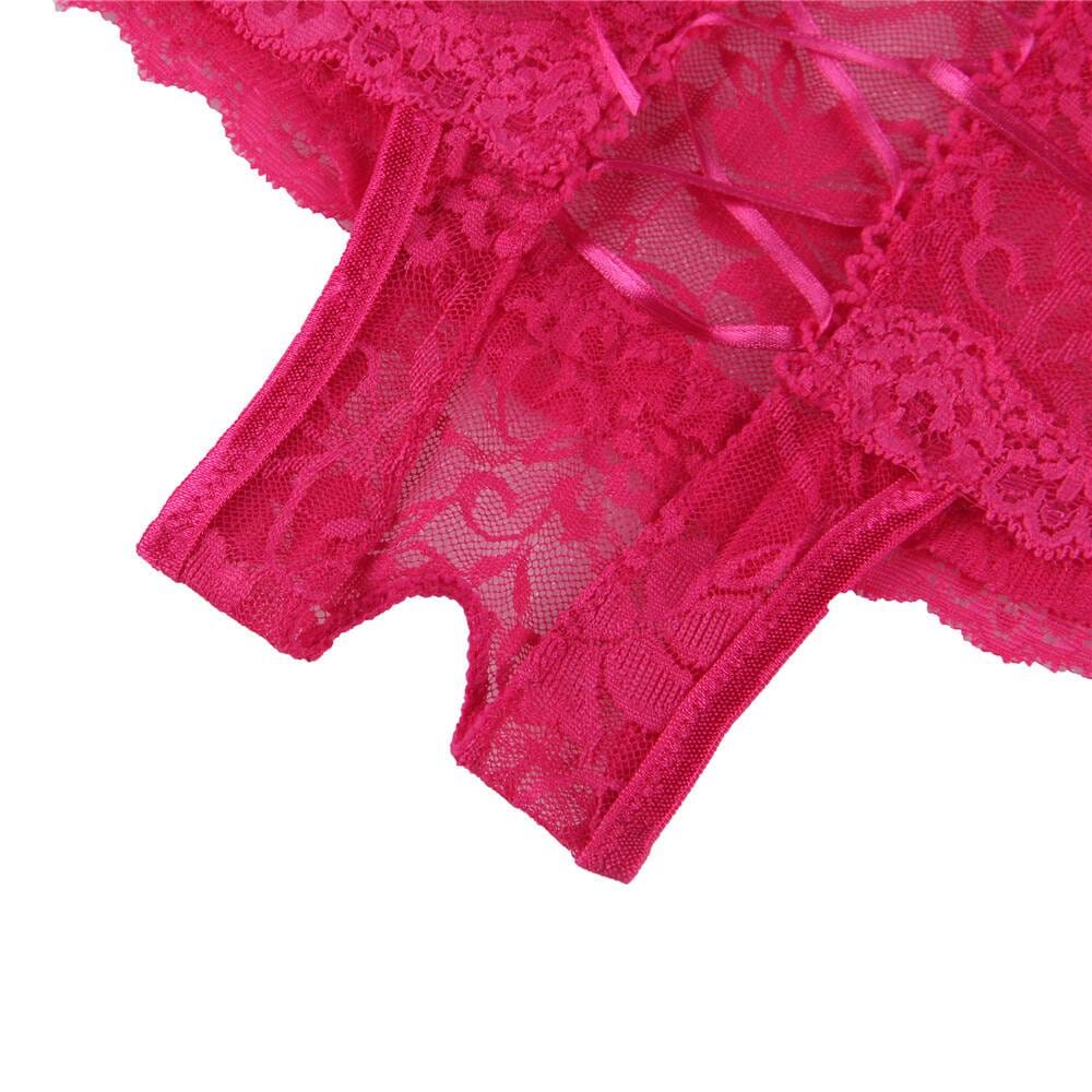 a close up of a pink lacy bra