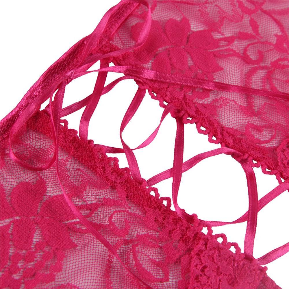 a close up of a pink lingerie on a white background