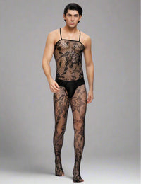 Thumbnail for Scandals Floral Spaghetti Strap Body stocking Menswear Scandals Lingerie