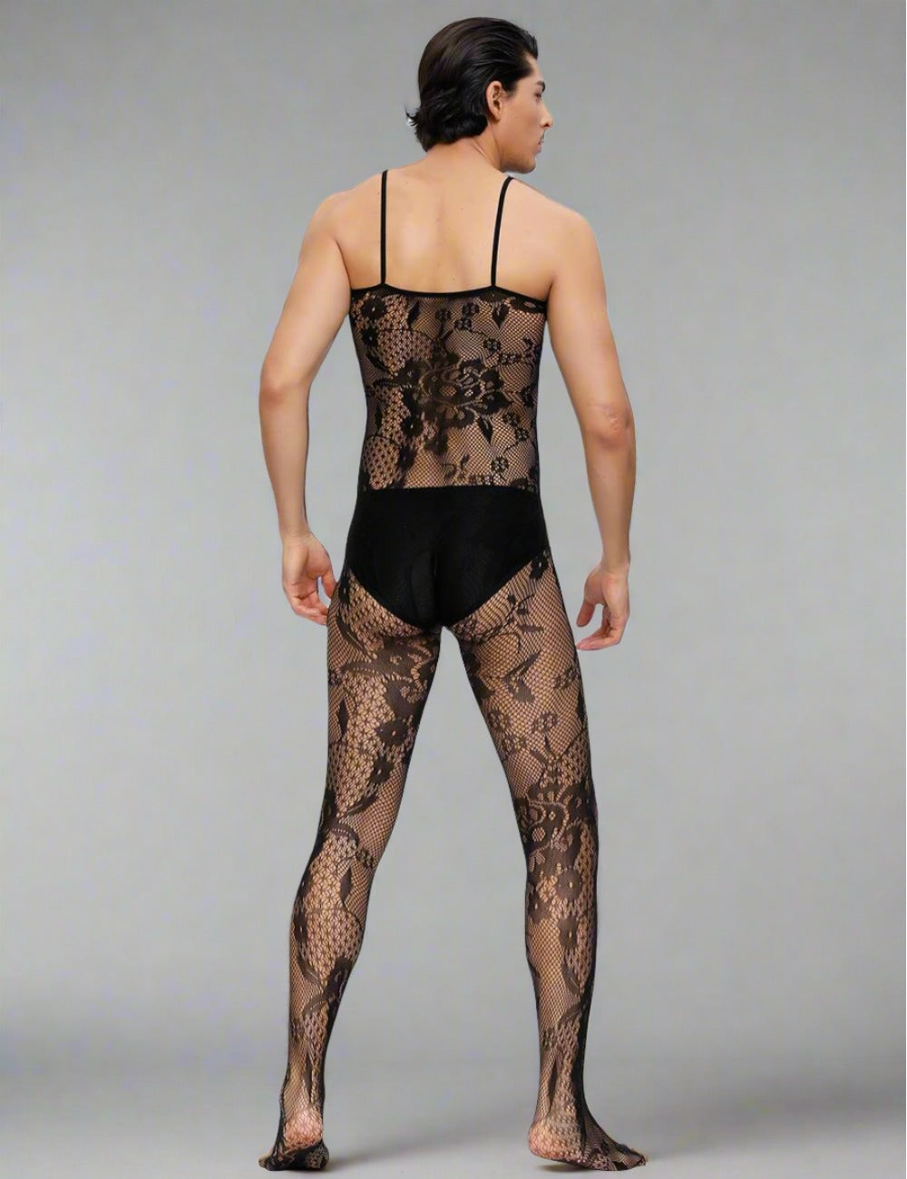 Floral Spaghetti Strap Bodystocking - Seductive Fishnet & Floral Pattern by Scandals