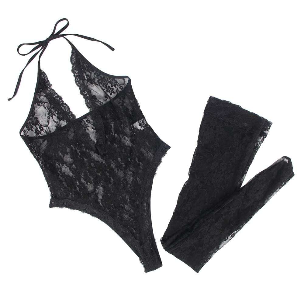 a lingerie set with a bra and leggings