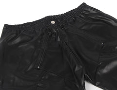 Scandals Men's Open Crotch Black Wet Look Trousers Bondage & Fetishwear - Wet-Look Scandals Lingerie 