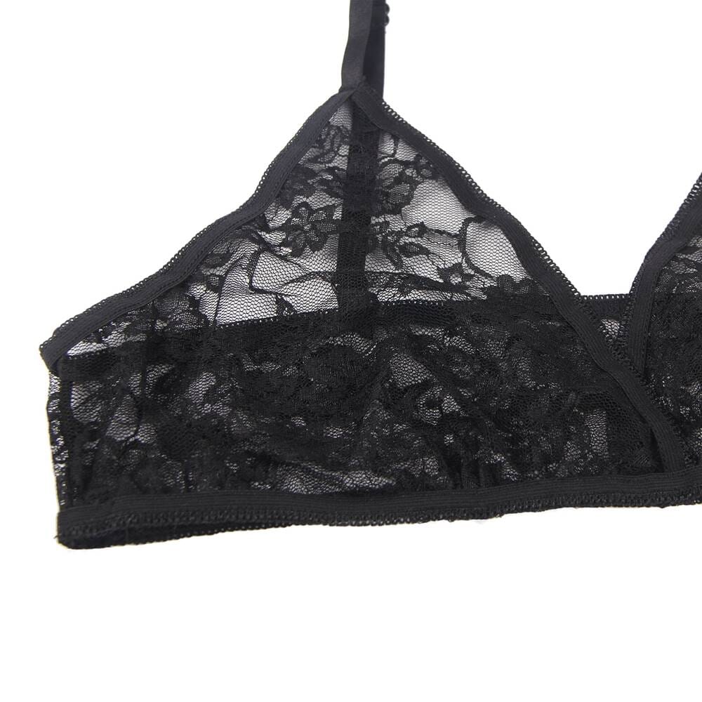 a women's bra with black lace