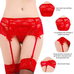 a woman wearing a red lingerie and panties