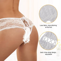 Thumbnail for a woman wearing a white panties with white lace