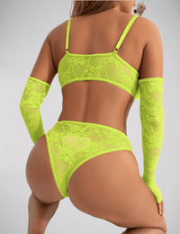 Thumbnail for a woman in a neon green lingerie