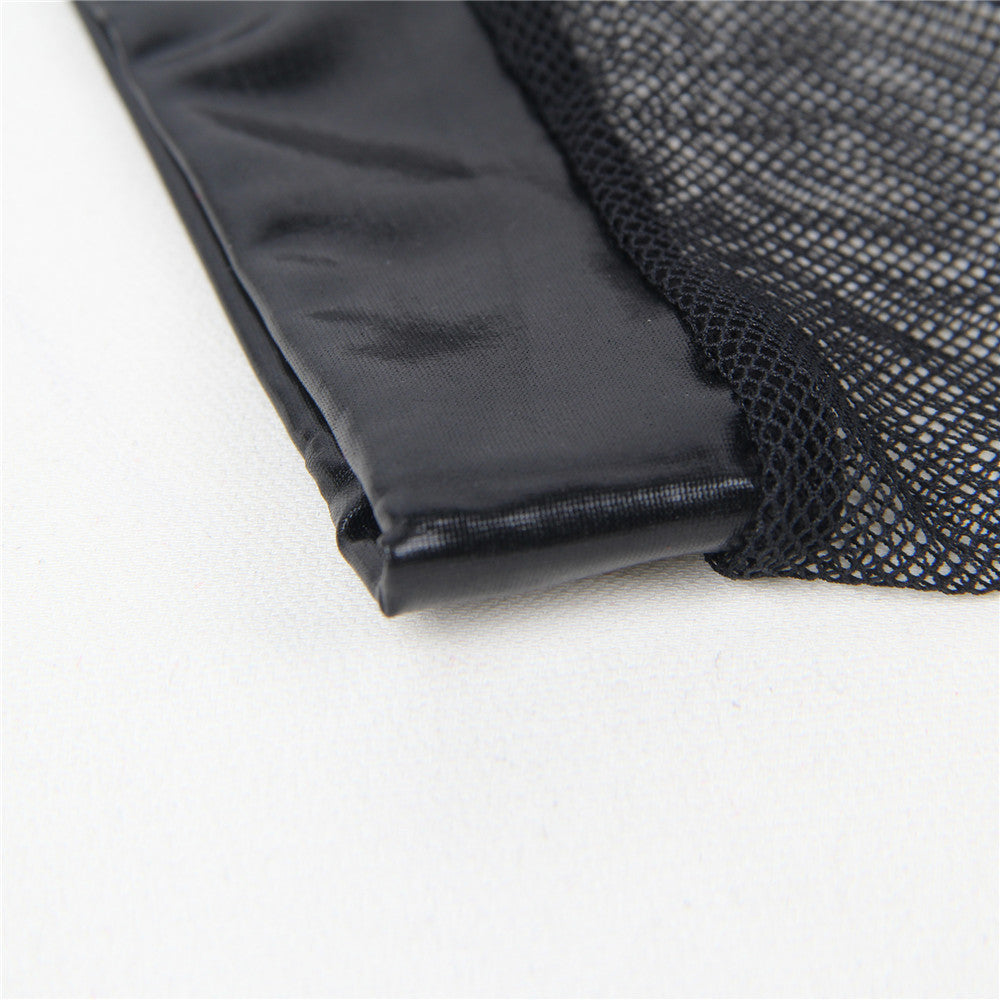 a close up of a piece of black fabric