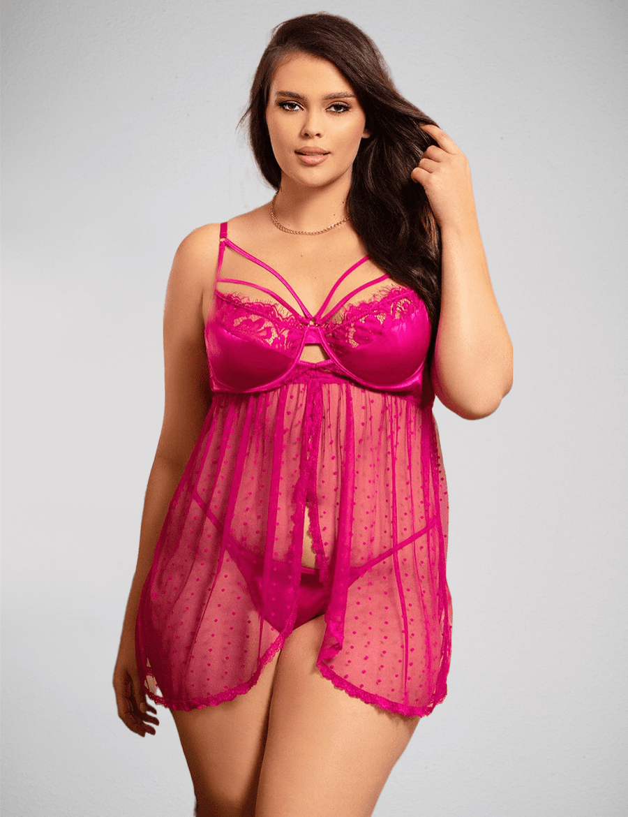 a woman in a pink lingerie posing for the camera