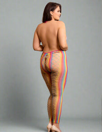 Thumbnail for a woman with a very large breast wearing a colorful patterned leggings