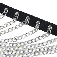 Thumbnail for a row of silver chains on a black belt