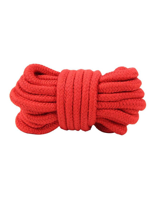 a red rope on a white background