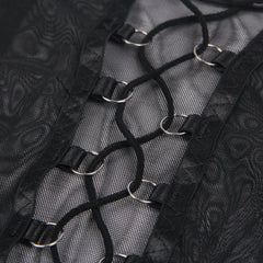 Scandals Two Piece Underwired Mesh Set With Corseted Back & Leg Straps Lingerie Sets Scandals Lingerie 
