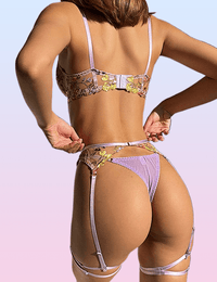Thumbnail for Scandals Three Piece Embroidered Bikini Set With Leg Straps Bodies & Teddies Scandals Lingerie 