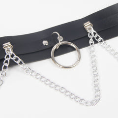 a black belt with silver chains attached to it