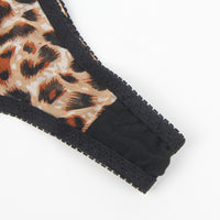 Thumbnail for LEOPARD PRINT Bra and Garter Set: Strappy Design, Playful Leg Rings