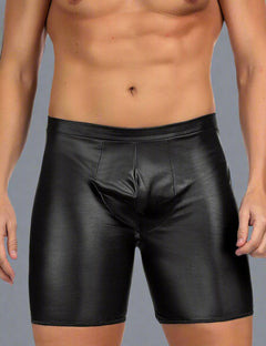 Men's Leather Assless Pants with Exposed Hips - Stand out in Wet Look Shorts Menswear Scandals Lingerie 